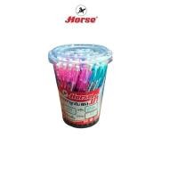 ราคา HORSE ตราม้า ปากกาลูกลื่น ด้ามกด 0 5มม H 407 หลากสี แพ็คX50ด้าม (8168242863)