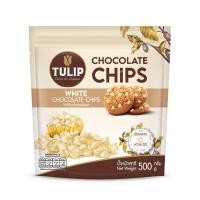 ราคา พร้อมส่ง ไวท์ ช๊อคโกแลต ชิพส์ white chocolate chips HomeBake Tulip ขนาด 550 g (22790766368)