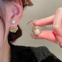 ราคา DREJEW ต่างหูฝังเพชรบอลโพรงกลวงสีทองกลมสีทองแท้ต่างหูเงินต่างหูมุกวินเทจสองชิ้นใส่ต่างหูหรูหราน้ำหนักเบา (17877461978)