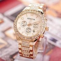 ราคา นาฬิกาสำหรับผู้ชายแฟชั่นปฏิทินฝังเพชรนาฬิการัดโลหะของผู้ชายใหม่ (22326938047)