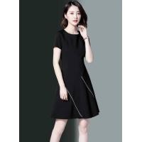 ราคา ชุดเดรสผ้าทอเนื้อดีงานป้ายมีซิปหลังใส่ง่ายผ้ายืดสเปนเนตเนื้อดี ซับหลัง (10802378043)