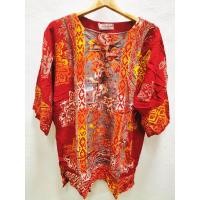 ราคา เสื้ออินโดแท้ ผ้าบาติกคอกลมแขนสั้นไซส์ใหญ่พิเศษจัมโบ้ (15389055020)