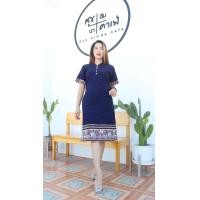 ราคา เดรสผ้าไทย ใส่ทำงาน ใส่ออกงาน ผ้าฝ้ายเชียงใหม่ (12608748995)