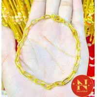 ราคา สร้อยข้อมือลายโซ่ ฝรั่งแบน ขนาด 1 สลึง 2 สลึง1 บาท ทองหุ้ม ทองชุบ ใส่สวยเสมือนจริง by นพคุณห้างทอง (21358392338)