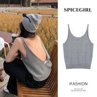 ราคา Spice Girl เสื้อสายเดี่ยว ผ้าถัก เสื้อเปิดหลัง สีเทา การออกแบบเก๋ไก๋ เสื้อแบบหลวมๆสวย ใส่สบายไม่คัน แต่งตัวเซ็กซี่ (22021226899)