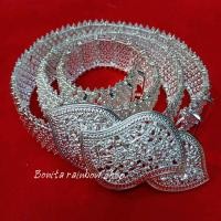 ราคา เข็มขัดลายพิกุล เข็มขัดชุดไทย เข็มขัดเครื่องเงินสีขาว (15163848411)