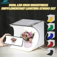 ราคา ชุดกล่องถ่ายภาพขนาดเล็กกล่องไฟสตูดิโอภาพถ่ายแบบพกพาพร้อมแผง LED คู่กล่องเต็นท์ไฟสตูดิโอพับได้มีพื้นหลังสี6แบบ (22228301117)