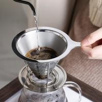 ราคา ที่กรองกาแฟกรองสแตนเลสกาแฟนำกลับมาใช้ได้ตัวกรองกรวยกรองกาแฟยกเทเหล็กไร้สนิมใช้ซ้ำได้304ช่องตาข่ายสำหรับชงกาแฟแบบหยดไม่มีกระดาษสองชั้น (22415553666)