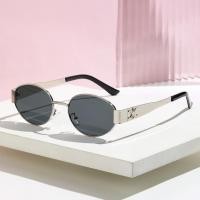 ราคา JN IMPRESSION แว่นกันแดดสไตล์ฝรั่งเศสทรงรีกรอบขนาดเล็กขอบทองแบบย้อนยุคสำหรับใบหน้าเล็ก (21620697052)