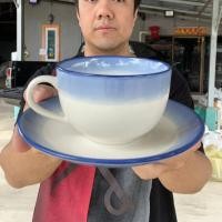 ราคา แก้วกาแฟ แก้วกาแฟเซรามิคพร้อมจานรอง 7ออนซ์ 7oz ชุดกาแฟเอสเพรสโซ่ ชุดกาแฟบาริสต้า ชุดกาแฟ แก้วกาแฟเซรามิค สีฟ้า (22477422772)
