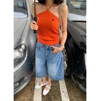 ราคา cici E597 เสื้อเกาะอกไหมพรมดีเทลคล้องคอไตล์มาเฟียสเปน (22795322929)