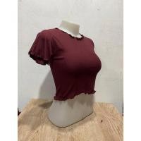 ราคา เสื้อครอปคอหยักแขนหยักชายหยักแขนสั้น เอวลอย ผ้าร่อง เสื้อครอปแขนสั้น แขนหยัก ชายหยัก ผ้าร่อง เสื้อสายฝอ ครอปชายหยัก (19316951957)