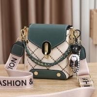 ราคา กระเป๋าแฟชั่นมินิสแควร์ ผู้หญิง กระเป๋าโทรศัพท์มือถือ Small Retro สไตล์ฝรั่งเศส ฤดูใบไม้ผลิ ฤดูร้อน Pu หนัง นุ่ม Surface Latch Closure (22555235555)