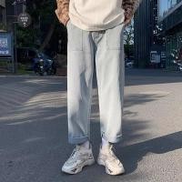 ราคา กางเกงวินเทจผู้ชายกางเกงยีนส์ หลวม ยีนส์ชายวินเทจสีฟอก กางเกงยีนส์กางเกงยีนส์ขาทรงกระบอกชาย (22334999222)