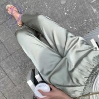 ราคา HH DC Wide leg pants satin fabric high waist loose fit casual for women (20771619990)