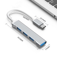 ราคา COD 4in1 USB Type C Hub 4 พอร์ตฮับ USB 3 0 Type C HUB Adapter สำหรับ PC NOTEBOOK LABTOP อุปกรณ์เสริมคอมพิวเตอร์ (22039568021)