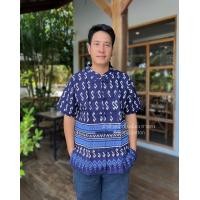 ราคา เสื้อลายขอ เสื้อคู่ คอจีนคอบัว ลายขอพระราชทาน (21283067386)