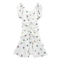 ราคา ชุดเดรสฤดูร้อนผ้าชีฟอง คอวี แขนพอง แขนสั้น ทรงเอ มินิ เหนือเข่า สไตล์เกาหลี ลายดอก ลายผีเสื้อ ใส่สบายไม่ร้อน งานป้าย (21649018742)