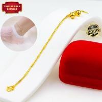 ราคา สร้อยข้อเท้าทอง ไม่ลอก เครื่องประดับ ทองเหมือนแท้ ลายเม็ดมะยม สลับปล้องอ้อย น้ำหนัก2สลึง ยาว9นิ้ว ทองโคลนนิ่ง (17447613342)