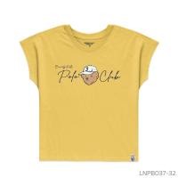 ราคา มีสินค้า Beverly Hills Polo Club เสื้อยืดผู้หญิงแขนสั้นไหล่ล้ำ สไตล์ French Sleeve รุ่น LNPB037 (21040478994)