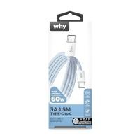 ราคา มีประกัน 1 ปี สายชาร์จ Why PD 60W 1 5M Type C ชาร์จไว for iPhone iPad ไอโฟน Macbook แมค แอนดรอย ซัมซุง (22115264449)