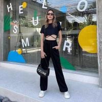 ราคา ฮ็อตฮิตชุดเซ็ตกางเกงขายาว เสื้อผูกเอวเสื้อเอวลอย กางเกงขายาว ชุดซ็ตขายาวาเซ็ต (13994689729)