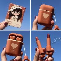 ราคา Hengfang หูฟังใหม่ลิปสติกการ์ตูนสาวเคลือบกำมะหยี่พิมพ์ลิปสติกหลอดคู่ (11081608541)