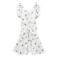 ราคา ชุดเดรสฤดูร้อนผ้าชีฟอง คอวี แขนพอง แขนสั้น ทรงเอ มินิ เหนือเข่า สไตล์เกาหลี ลายดอก ลายผีเสื้อ ใส่สบายไม่ร้อน งานป้าย (21649018738)