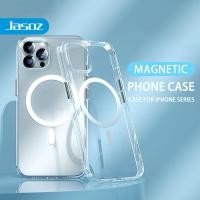 ราคา Jasoz Magnetic Case iphone 11 XR 12 13 14 pro max Magsafe shockproof magnetic charging clear case for Iphone X XS 7Plus 8Plus (21516796676)