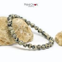 ราคา หินดัลเมเชี่ยนแจสเปอร์ Dalmatian Jasper 6 มิล หินไข่นกกะทา นำพาความสุขมาสู่ผู้ถือครอง หินสี หินนำโชค กำไลหินมงคล กำไลหิน กำไลข้อมือ (970754031)