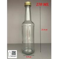 ราคา ขวด 270 มล สีใสแก้วกลม ฝาโลหะสีทองม้วนขอบ 12 ใบ (21278933196)