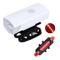 ราคา จักรยานด้านหน้าและด้านหลังโคมไฟชุด USB LED ชาร์จไฟหน้าด้านหลังไฟท้ายไฟเตือนกันน้ำคืนขี่จักรยานจักรยานแสงอุปกรณ์จักรยาน (12651875999)