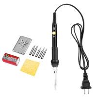 ราคา ชุดหัวแร้งบัดกรีแบบปรับอุณหภูมิได้ 60W แถมฟรี หัวบัดกรีสำหรับเปลี่ยน 5 หัว พร้อมแท่นวางหัวแร้ง 1 อัน ชุด5ปลายบัดกรีคมหัวแร้งบัดกรีหัวบัดกรีหัวเหล็กเครื่องมือชุด (20639198658)