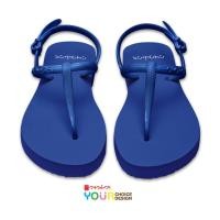 ราคา CHO I CE รองเท้าแตะรัดส้นหญิง สีน้ำเงินรัดส้นน้ำเงิน รองเท้าแตะยางพารา นุ่ม ใส่สบาย ไม่กัดเท้า (19421147652)