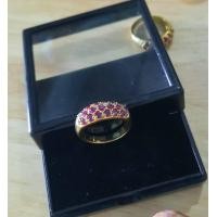 ราคา แหวนทับทิม แหวนพลอยนพเก้า แหวนพลอยตัวเรือนทองเหลืองขัดเงา BR 03 (15324796941)