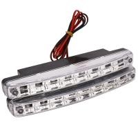 ราคา Newest 2pcs High Quality Super White 8 LED Daytime Running Lights 12V DC Headlight Universal parking Lamp 12V (21466744875)