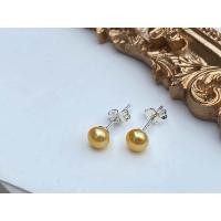 ราคา ต่างหูไข่มุกแท้ มุกจิ๋วสีทองเหลือง ก้านเงินแท้ silver925มุกภูเก็ต มุกแท้มีใบรับประกัน (21259396383)