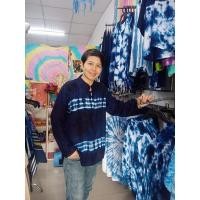 ราคา เสื้อมัดย้อมแขนยาว คอจีน ย้อมคราม อก 44 48 นิ้ว (21022114297)