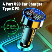 ราคา KEBETEME PD ที่ชาร์จแบตในรถ USB Type C 150W 4พอร์ตพอร์ตสเลดแสดงแรงดันไฟฟ้าที่ชาร์จแบตในรถอะแดปเตอร์เครื่องชาร์จเร็ว Quick Charger Mobil (18602424489)