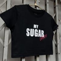 ราคา เสื้อเอวลอย เสื้อครอป ลาย sugar daddy ทรง slim fit เสื้อผ้าแฟชั่น (21124895982)