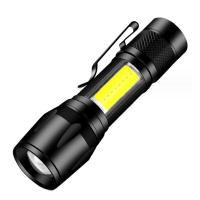 ราคา POP ขนาดเล็กชาร์ตไฟได้ไฟฉาย LED COB XPE ไฟฉายไฟฉายเอบีเอสโฟกัสแบบพกพาตะเกียงตั้งแคมป์ซูมได้พร้อมคลิปหนีบปากกา (22720155523)