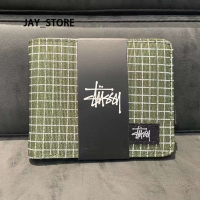ราคา RUICHE Stussy สั้นพับได้ตามแนวนอนกระเป๋าสตางค์ลายทาง (22220579995)