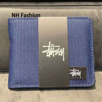 ราคา NH แฟชั่น Stussy สั้นพับได้ตามแนวนอนกระเป๋าสตางค์ลายทาง (22205320037)