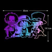 ราคา One Piece สติ๊กเกอร์รถสะท้อนแสง Luffy Ace Roronoa Zoro รถประตูกระจกการ์ตูนรูปลอก JDM สติกเกอร์ตกแต่ง (21491230397)