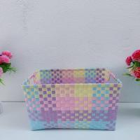 ราคา ตระกร้าสาน เส้นพลาสติกสาน ตะกร้าสานพลาสติก ตระกร้าจ่ายตลาด ตะกร้าใส่ผ้า ตระกร้าใส่ของ ตระกร้า ตะกร้าสาน หูเจาะ (12293825928)