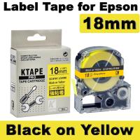 ราคา Epson เทปพิมพ์ อักษร ฉลาก เทียบเท่า SC18YW LC5YBW LC 5YBW 18mm Black on Yellow 18 มม พื้นสีเหลืองอักษรสีดำ (20581275459)