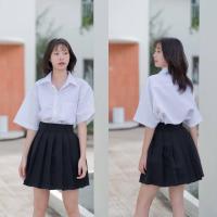 ราคา เสื้อนักศึกษาทรงบอย ทรงบอยมีกระเป๋า ทรงตรงไม่เข้ารูป Sz 36 56 (18553216049)