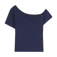 ราคา เสื้อยืดแขนสั้นเซ็กซี่ผู้หญิง เปิดไหล่ข้างเดียว ทรงเข้ารูป เสื้อครอปผ้าร่องทรงแขนสั้นปาดไหล่ 3 สี (22541374239)