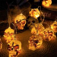 ราคา พร้อมส่ง ไฟฮาโลวีน โคมไฟฟักทอง 10LED ยาว1 5ม ไฟประดับเทศกาล Halloween โคมไฟฟักทอง แบบใส่ถ่าน (22816944896)
