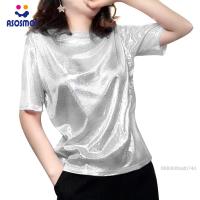 ราคา เสื้อยืดผู้หญิง ASM เสื้อยืดแขนสั้นสะท้อนแสงเสื้อผ้าระบายอากาศสำหรับ ASM MY ปาร์ตี้ไนท์คลับออกเดททุกวัน (22185266491)
